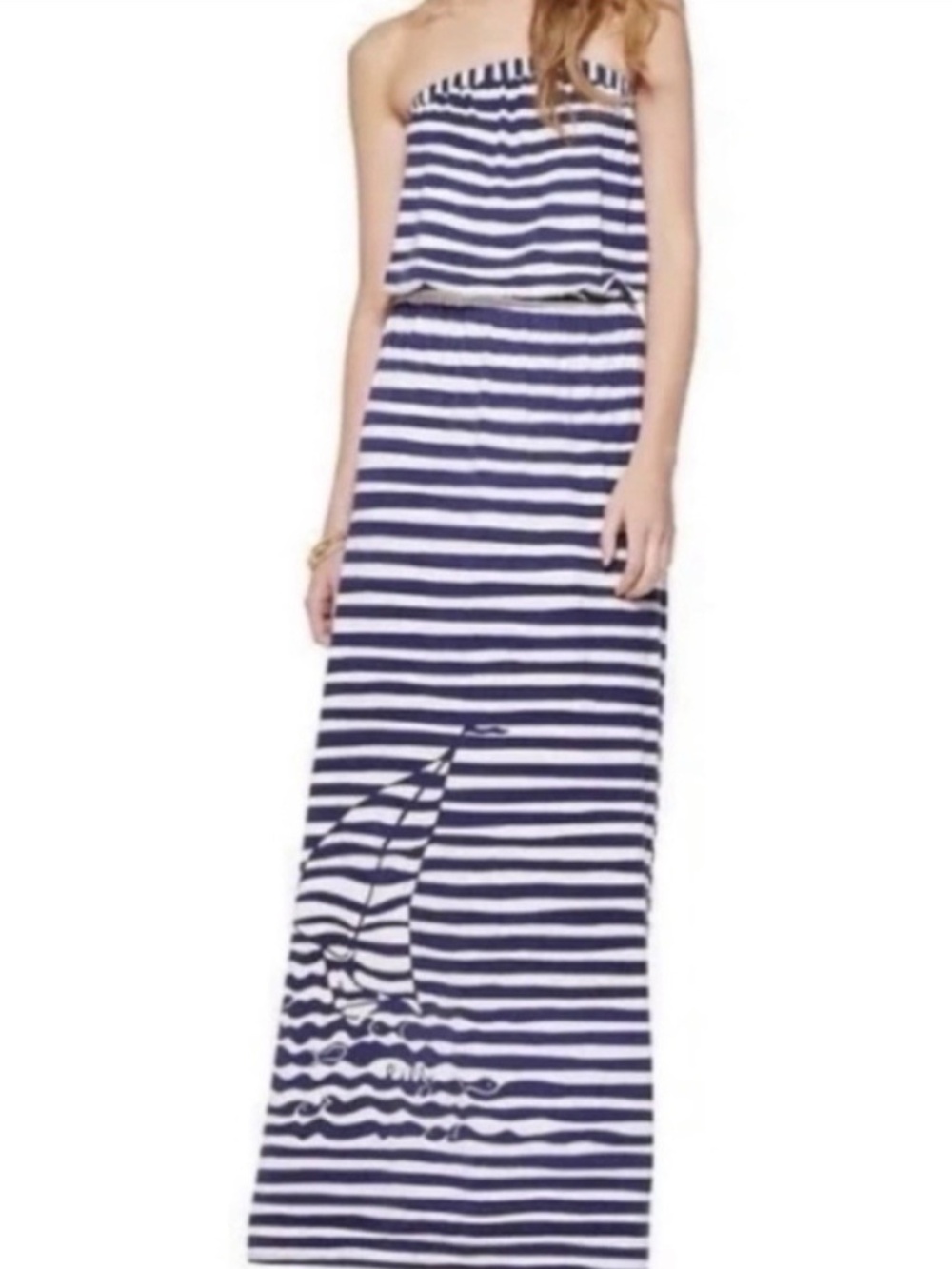 Lilly Pulitzer Emmett Maxi Dress Sailboat Stripe Navy - size small 🌟